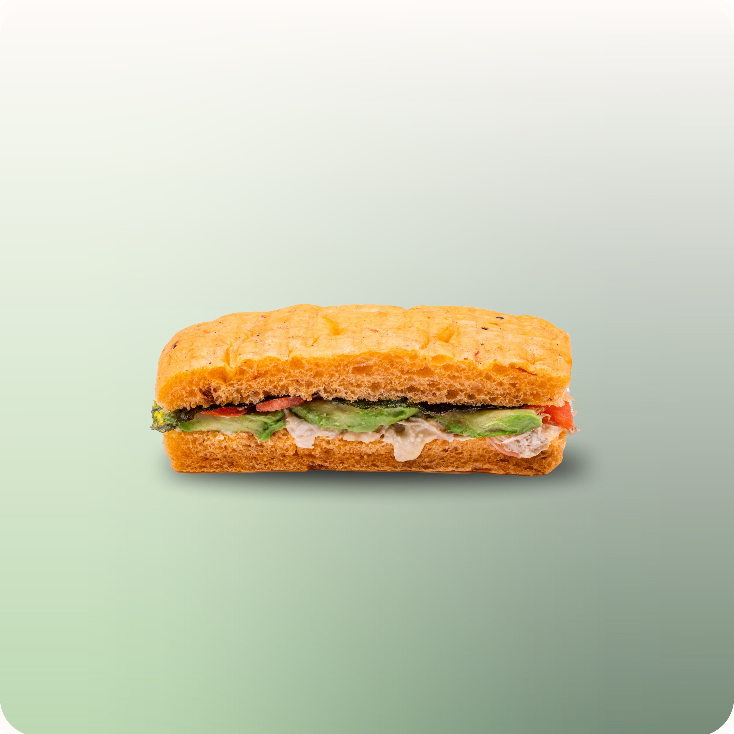 A layered sandwich served at hy Bakery