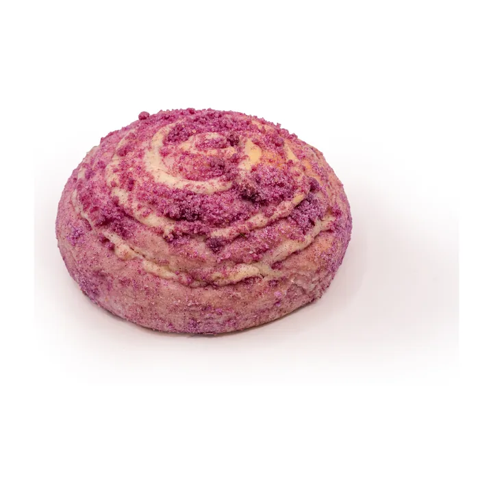 The Purple Taro Bun at hy Bakery, a purple sourdough bun with ube taro filling